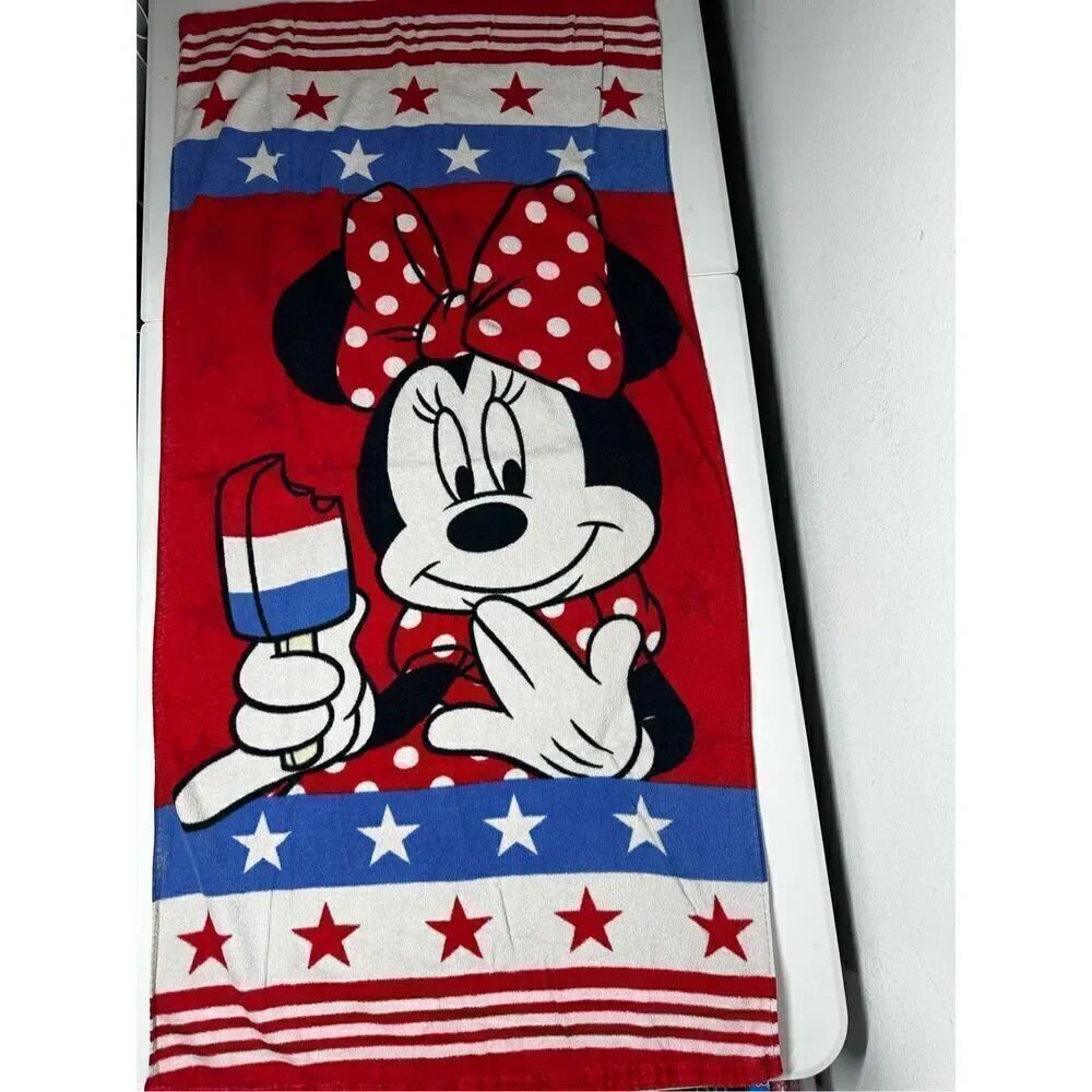 2015 Kohls/Disney Jumping Beans Beach Towel Mickey Mouse American Flag 26” X 53”